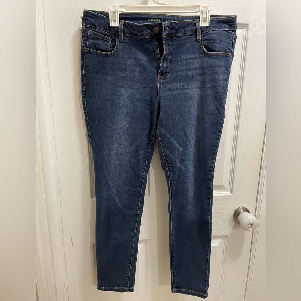 Old Navy Rockstar Dark Wash Skinny Jeans 16 Short